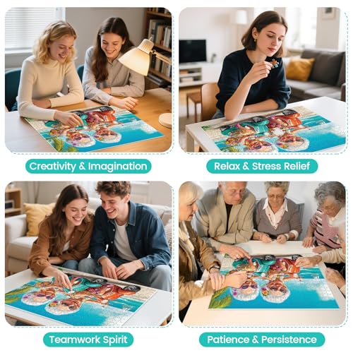 500 Piece Puzzles for Adults,Fun Grandmothers Puzzle for Teens Adult Seniors,Best Friends Beach Cruising Jigsaw Puzzle 500 Pieces,Cartoon Humor Puzzle with Letters on Back,Challenging Family Game Gift - style: Fun Grandmothers
