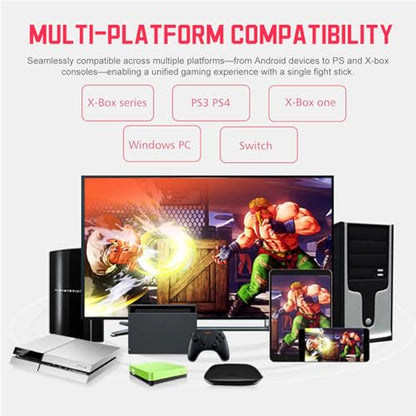 PXN 0082 Arcade Stick with Turbo, Macro & Joystick/D-Pad Mode Switch, USB Fight Stick for PC, Xbox Series X|S, Xbox One, PS4, PS3 & Switch