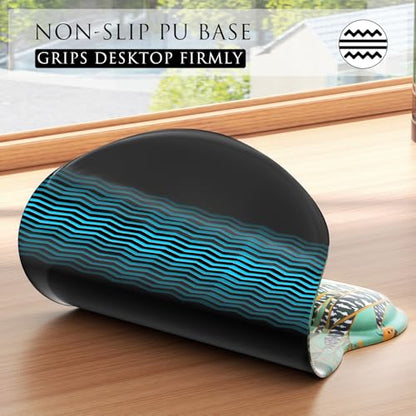 MROCO Ergonomic Mouse Pad Gel Wrist Rest, 9.4 x 8.1 in, Garden Whispers | Ergonomic Shape Design, Multiple Pattern Options, Gel Wrist Comfort, Smooth Lycra Surface, Non-Slip PU Base - color: Garden Whispers