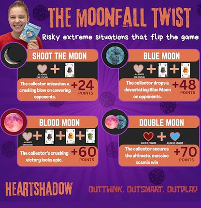 Cunning. Ruthless. -Secret Role Strategy Card Games for Teens & Adults | Fun bluffing,3-8 Players,Ages 14 + |15-30 mins | A dark twist on Hearts | Travel-friendly | Quick-Play Family Party Fun