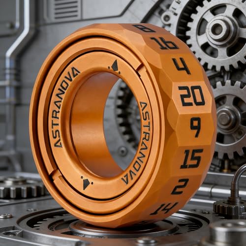 Unique D20 Unlimited dice D20 Dice Ring Spinning Top Jewelry - Zinc Alloy RPG Gaming Accessory with Rotating Dice D20, Geek Gift for Tabletop Gamers (Copper) - color: Copper