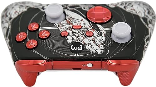 Hand Airbrushed Fade Custom Controller Compatible with Xbox Series X/S & Xbox One (Series X/S Bloody Forgiveness W/Red Chrome Inserts) - color: Series X/S Bloody Forgiveness W/Inserts