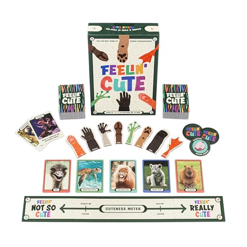 Hootenanny Games Feelin' Cute Party Game, Animal Rankings, 2-8 Players | Ages 6 and Up, Competitive & Cooperative Modes, 15 Min Play, Sparks Hilarious Discussion