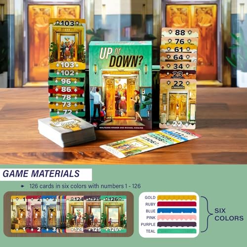 Capstone Games Up or Down? Interactive Strategy Card Game Ages 8+ Family | Easy-to-Learn Strategic Card Game for Game Night