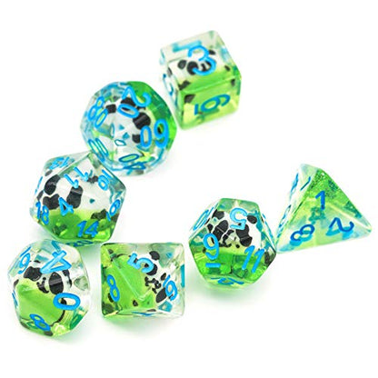 Cusdie 7-Die DND Dice, Polyhedral Dice Set Filled with Animal, Animal Dice Set for Role Playing Game D&D Dice (Panda) - color: Panda