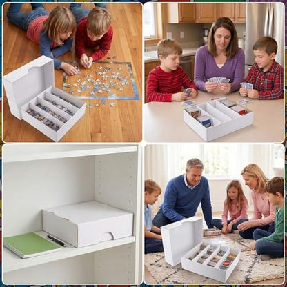 Trading Card Storage Box, 3120 Count Cardboard Card Storage Box with Dividers, 2-Pack 4 Row Card Boxes for Sports Cards, Baseball Cards, TCG, Bulk Card Storage