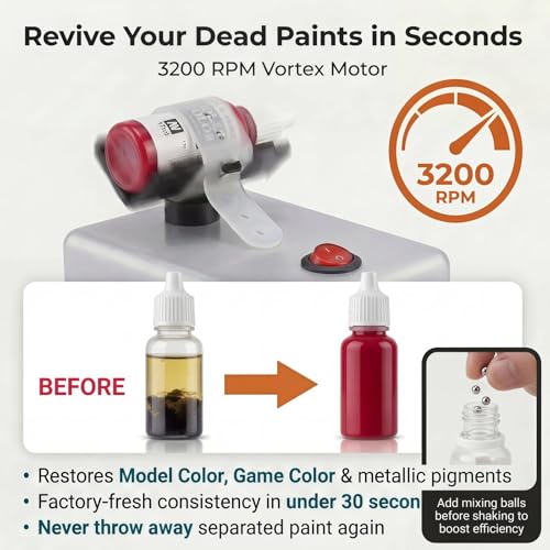 Electric Paint Shaker,Multi-Use Mixer for Nail Polish & Model Paints | Anti-slip base,Hands-free switch,Revives paint & polish, Saves time,Compact footprint,Fits dropper bottle & pot,Vortex mixer - color: Silver