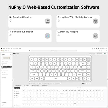 nuphy Air75 V3 Low Profile Mechanical Keyboard, 75% Custom Hot Swappable Wireless Keyboard with Gasket Mount, RGB Backlit, Multi-Device Bluetooth/2.4GHz/USB-C for Mac Windows, Black-Brown Nano Switch - color: Black, size: Brown nano Switch
