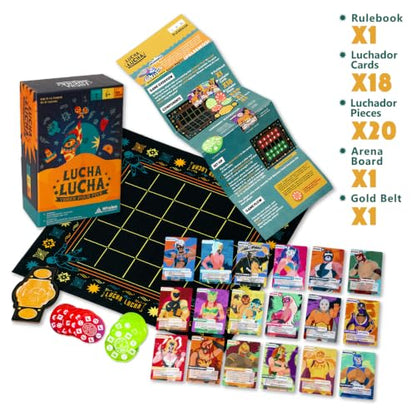 Whales Entertainment| Lucha Lucha 345| Strategy Board Games for Adults, Family and Kids Aged 6 +| Fun Wrestling-Themed Game for 2 Players | Classic Board Game Gifts for Adults,Teens and Kids