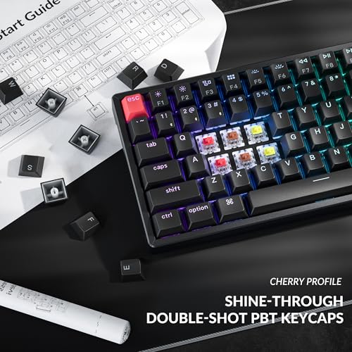 Keychron K4 96% Layout QMK Wireless and Wired Mechanical Keyboard Super Banana Switch, RGB Backlight Aluminum Frame with Shine-Through Double-Shot PBT Keycaps for Mac Windows-Version 3 - color: Keychron Super Banana Switch, size: Version 3