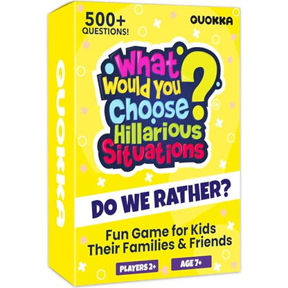 QUOKKA Card Game for Teens, Kids & Adults – 500+ Hilarious Situations | What Would You Choose Challenge | Family & Party for Game Nights, Friends, Travel & Sleepovers, Age 7+ - color: 4. Hillarious Situations