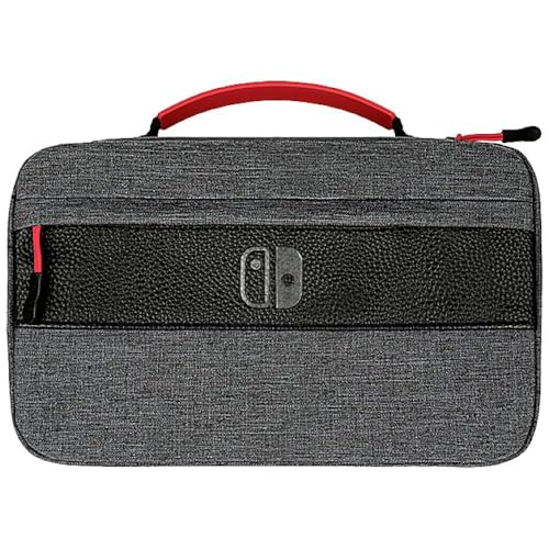 PDP Messenger Case with Removable Shoulder Strap - Holds 14 Games & Console - Compatible with Nintendo Switch/Lite/OLED - Grey - style: Elite
