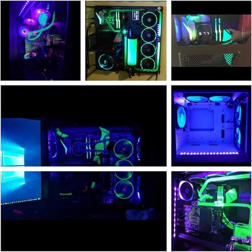 DS PC LED Flexible Light Strip Computer Lighting UV Purple with Magnetic for PC Case Computer Lighting Kit (390nm, 11.8INCH The 2nd Gen, S Series，Purple) - color: Purple