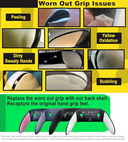 Repair Front & Back Cover for PS5 for DualSense Edge Controller, Replacement Shell with Soft CD Rubber Grip, Snap-On Design to Fix Peeling & Yellowing, Pink 1 PC s Players