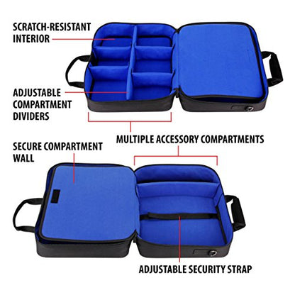 USA Gear Board Game Bag Fits Catan, Cards Against Humanity, Monopoly, Battleship, Sequence, Ticket to Ride & more - Board Game Storage Bag with Customizable Interior, Padded Shoulder Strap (Blue) - color: Blue