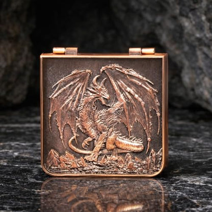 7-in-1 Metal Spinner DND Dice Set subitable for Dungeons & Dragons – Pocket Flip Rotating Dice with D4 D6 D8 D10 D12 D20 D% – Gaming Accessory with Magnetic Iron Box（Copper） - color: Copper