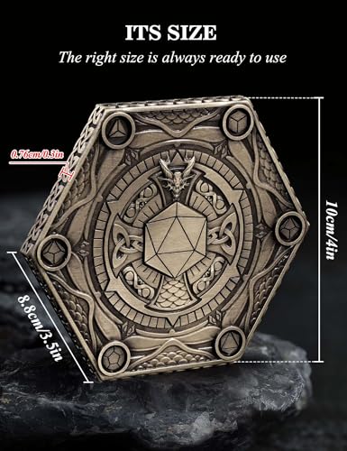 D&D Dice Set,7PCS Metal Dice for Dungeons and Dragons,Mini Dice Set with Pocket Watch Case,Role Playing Board Games Accessories (Dragon, Bronze-S) - color: S-bronze, style: Dragon