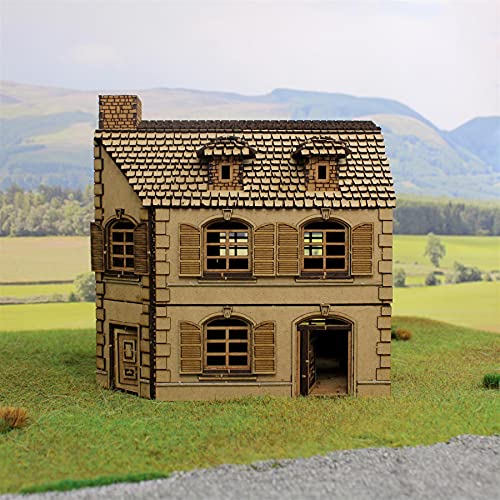 War World Gaming Intact Normandy House for Historical Wargames – 28mm Scale Laser Cut MDF Building - size: Normandy House