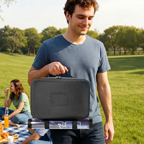 casmilee Deck Box Carrying Case for MTG/TCG Cards with Playmat Straps | 6 Adjustable Dividers, Mesh Pocket, Shoulder Strap, Holds Deck Boxes, Dice and Playmat, Case Only - color: Grey