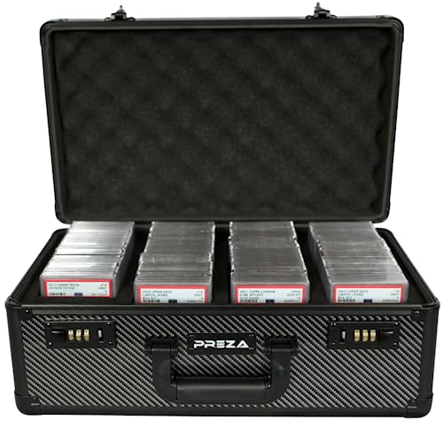 PREZA Graded Card Storage Box - Premium Trading Card Case for Graded Sports and TGC Collectibles - Carbon Fiber Slab Case Storage (X-Large)