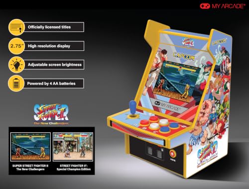 My Arcade Super Street Fighter II Micro Player Pro: Capcom Games, Classic Arcades, 2 Games in 1 - style: Street Fighter
