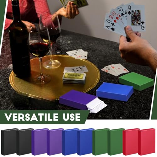 Jexine 50 Pieces Playing Card Box Deck Boxes Empty Playing Case Card Holder Bulk Organize Storage Board Game Box Fits Baseball Trading (Red,Blue,Green,Black,Purple) - color: Red, Blue, Green, Black, Purple