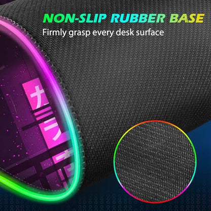 RGB Gaming Wireless Charging Mouse Pad Mat, 15W 10 Light Modes LED Mousepad | ToLuLu Computer Keyboard Mouse Pad, 800x300x4MM Extended Large Desk Mat for Gaming, MacBook, Laptop, PC, Neon Purple Sign - color: Neon Purple Sign