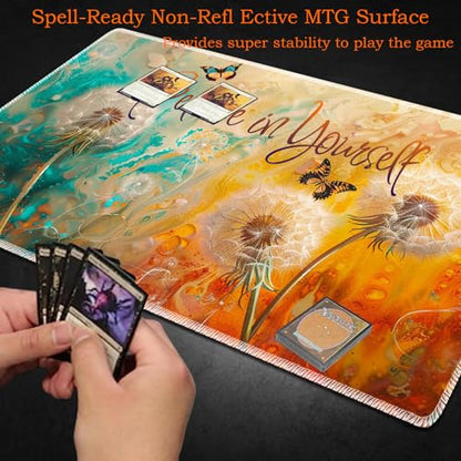 for MTG Playmat Non-Slip Rubber Play Mat with Storage Bag Combination, Ideal for Card Game Lovers TCG Play Mat, Blowball - color: Blowball