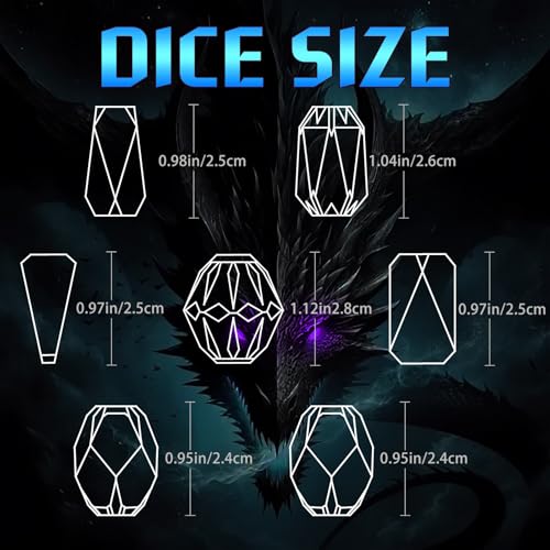 FONVGOGO Metal DND Dice Set - 7 Pcs Unique Cool Polyhedral D and D Dice with Cardboard Box for Dungeon and Dragons, RPG, Tabletop, Role Playing Games (Blue Blue) - color: S Blue Blue