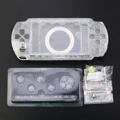 Full Housing Shell Case Cover with Button Set for PSP 1000 1001 Series Replacement (Clear) - color: Clear