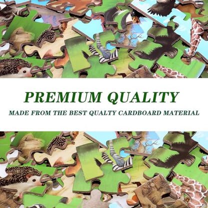 Puzzles for Kids Ages 6-8 Year Old, 100 Piece Grassland Animals Jigsaw Puzzle for Toddler Children Learning Educational Puzzles Toys for Boys and Girls - Every Piece is Unique - color: Grassland Animals