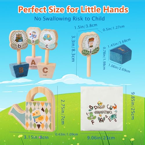 Matching Game,Wooden Alphabet Puzzles for Toddlers,ABC Letters Sorting Toy Montessori Preschool Learning Toy Gift for Kids 3+(with Storage Bag)