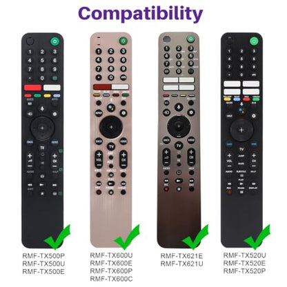 Protective Silicone Case for Sony RMF-TX600U RMF-TX500U Remote Control | Remote Cover for Sony MF-TX500E RMF-TX600E Smart TV Remote Sleeve Skin Waterproof, Anti-slip (Blue) - color: Blue