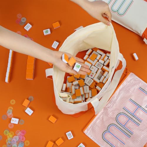 Ceenna American Mahjong Set with Carrying Bag,American,Orange - color: Orange