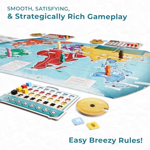 Underdog Games Trekking the World 2nd Edition - Award-Winning Board Games for Kids & Adults Ages 12+ - Easy-to-Learn Strategy Journey for Globetrotters, Perfect for Family Game Night & Educational Fun
