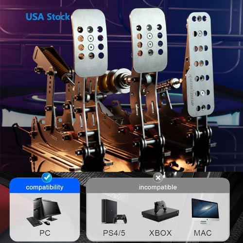 Simjack UT Sim Racing Pedals 200KG Load Cell Brake Pedal PC Racing Simulator Pedals Pressure Sensor HE Hydraulic Pedal (UT-P2) - color: UT--P2