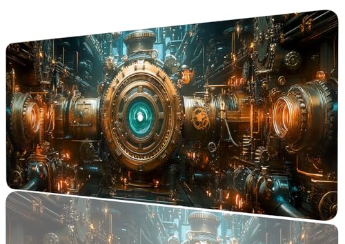 Steampunk Large Mouse Pad Industry Gear Precision Mousepad XL Large Gaming Mouse Pad Laptop Keyboard Mat Desk Pad Ideal for Office, Home, or Remote Work 31.5x11.8 Inch - color: Steampunk, size: 31.5L x 11.8W inches