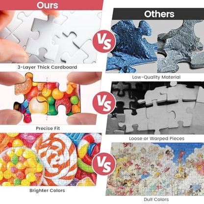 500 Piece Jigsaw Puzzle for Adults-Candy Puzzles, Colorful Candy Adult Puzzle 500 Pieces, Challenging Puzzle for Adults 500 Pieces, House Party Games, Best Gift for Mom, Dad, Family and Friends - style: Candy
