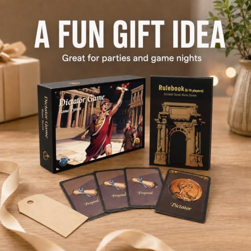 A & B GAMES Rome Tyrant Social Deduction Card Game for 5-10 Players, 14+ | Hidden roles and secret sides,Proposal voting each round,Bluffing debate and table talk,Quick setup with face-down play