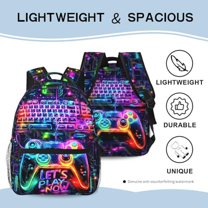 School Backpack for Boys- Video Game Backpacks Boys Backpack for Kids Children Teens Elementary Middle School - Students Bookbag Ages 6-18, Game Bookbag Travel Back Pack - color: Game