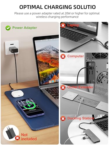 TopMade Mouse Pad with 15W Wireless Charging, XXL Large Leather Desk Mat, Waterproof Gaming Mousepad Home Office Desk Pad Protector, Computer Keyboard Pad, Mouse Mat for MacBook, PC, Laptop, Blue - color: Blue