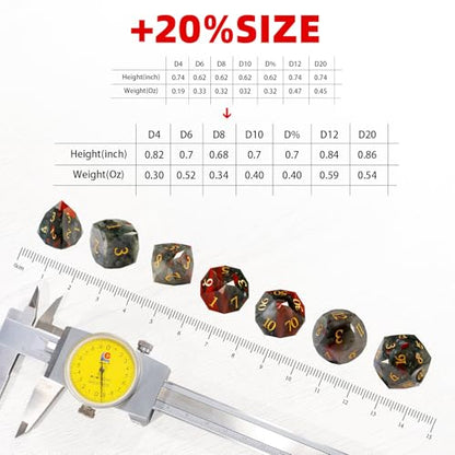 Unique Gemstone Dice Set 7PCS, Handmade Natural Stone Polyhedral DND Dice with Premium Gift Case for Board Game Lovers Birthday Gift - color: Zs-xs