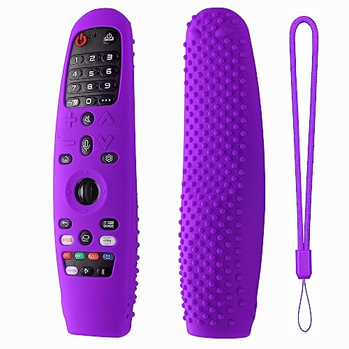 Hi Color Silicone Cover for LG AN-MR600/AN-MR650 / AN-MR18BA / AN-MR19BA/AN-MR20GA TV Remote Control Protective Sleeve for LG Magic TV Remote Cover Case(Purple) - color: purple