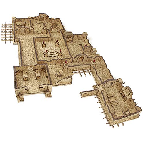 TowerRex Dungeon D&D Terrain, Tabletop Battle Map, DND Accessories, Set for Dungeons & Dragons, Pathfinder, Warhammer, Wargaming Terrain, TTRPG Scenery Kit for 28mm 32mm Miniatures