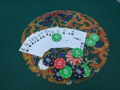 Chinese Style Mahjong Mat, 31.5 * 31.5'' Anti Slip and Noise Reduction Mahjong Table Mat for Poker, Card, Board & Tile Games (Dark Green) - style: Dark Green