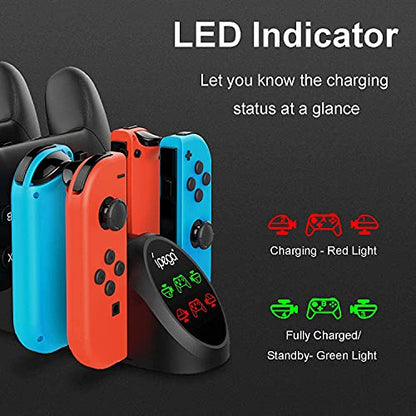 Switch Controller Charger Station for Joy Cons and Switch Pro Controllers Charging Dock with USB 2.0 Plug and Ports, Only for SwitchPro Controller