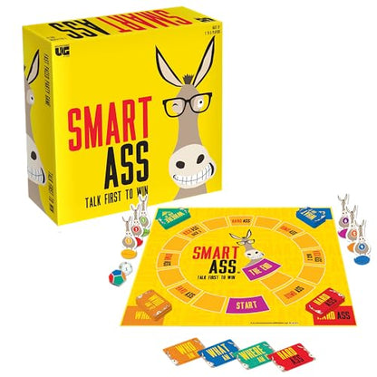 University Games, Smart Ass Trivia The Ultimate Who, What, Where Party Game , for Families and Adults Ages 12 and Up and 2 to 6 Players