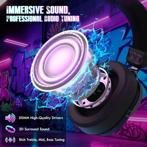 ATTACK SHARK L30Pro Wireless Gaming Headset with 2.4Ghz/BT/Wired, Long Battery Life with Detachable Microphone 7.1 Surround Sound Ultra-Low Latency for PC/PS5/Xbox/Switch/Mobile Black - color: Black