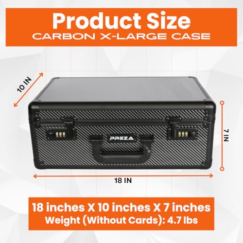 PREZA Graded Card Storage Box - Premium Trading Card Case for Graded Sports and TGC Collectibles - Carbon Fiber Slab Case Storage (X-Large)