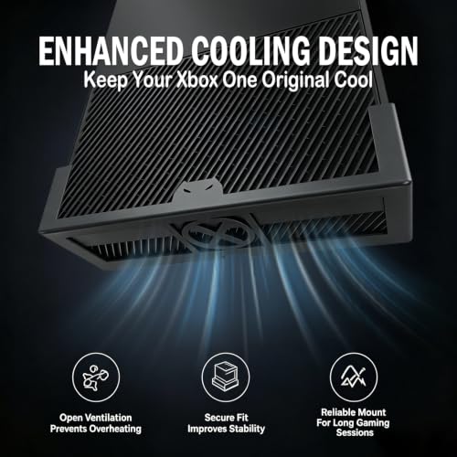 BracNova Wall Mount for Xbox One,Steel Wall Mount Kit for Xbox One Original and Power Brick Mount-Xbox One Stand with 3 Detachable Controller Holder and Headphone Hook